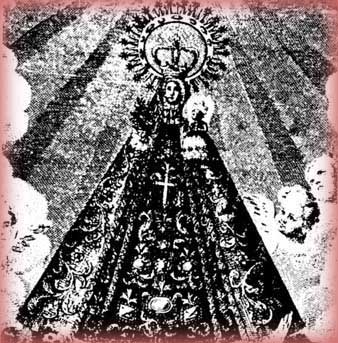 Fotografia de modelo iconografico de la Virgen de Monserrate en el a&ntilde;o  1919