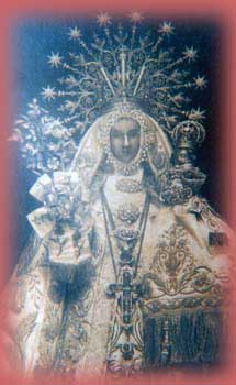 Imagen de de Virgen de Monserrate con corona  antigua