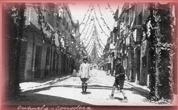 Fotografia calle Corredera  de Orihuela en 1920